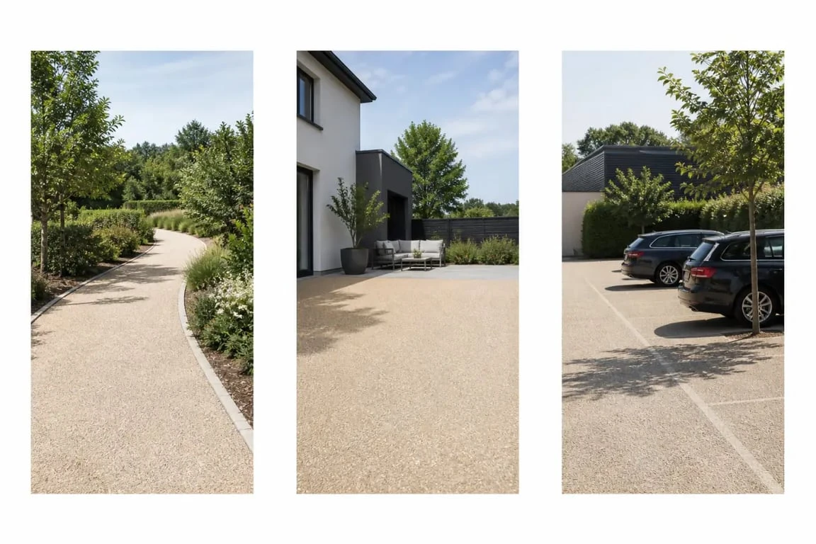 Exemples d’usage du revêtement stabilisé pour allée, cour et parking léger