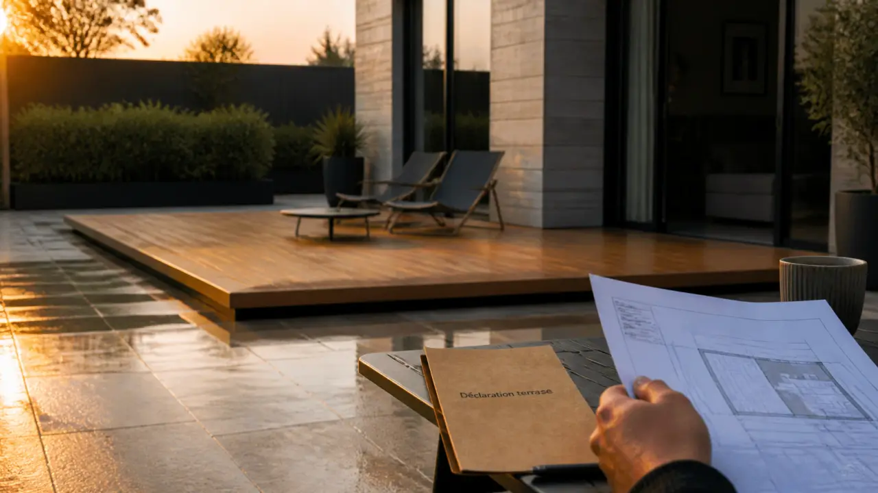 Peut on construire une terrasse sans autorisation : terrasse plain-pied sur plots, seuils et pièges à éviter