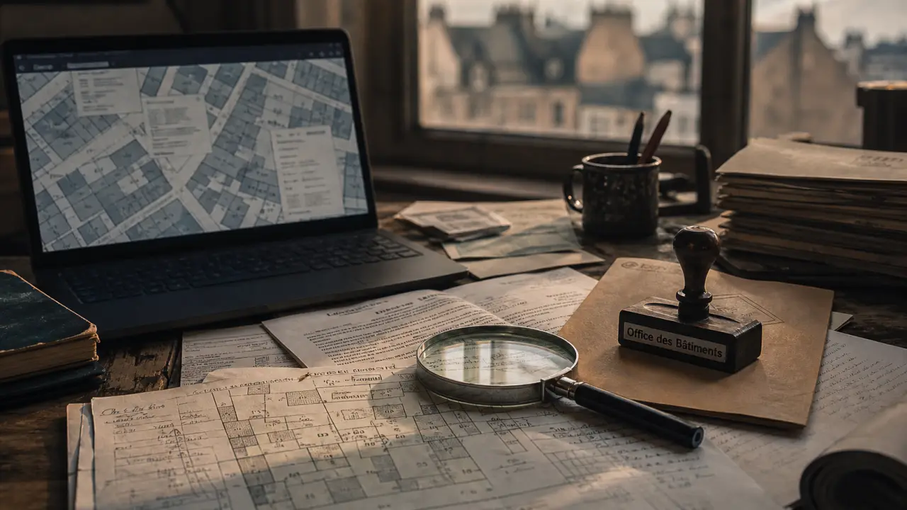 Office des bâtiments : documents administratifs et plan cadastral