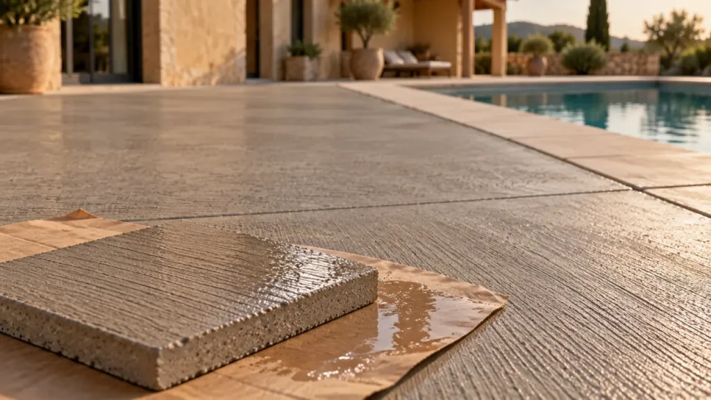 Béton extérieur coloré : la bonne teinte ne suffit pas sans une finition adaptée