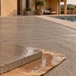 Beton exterieur coloré avec finition antidérapante
