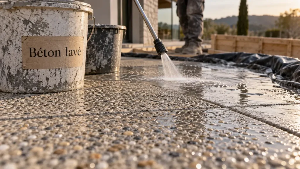 Béton lavé : quel relief choisir et quand laver la surface ?