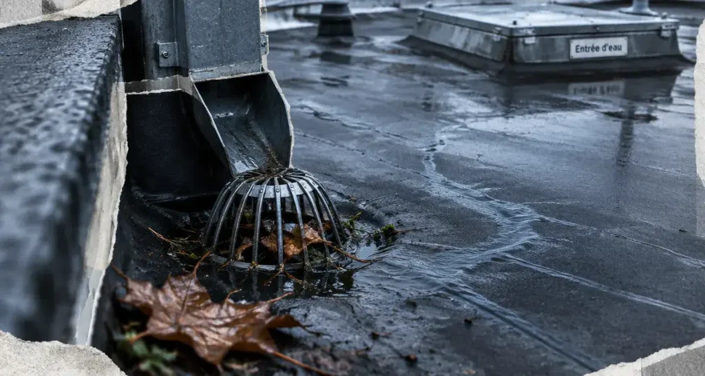 Évacuation d&rsquo;eau sur toit plat : le point bas oublié qui fait stagner la pluie