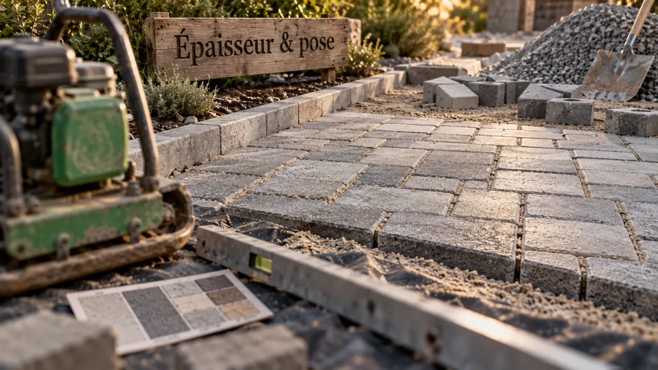 Pave autobloquant en 6 ou 8 cm : allée stable