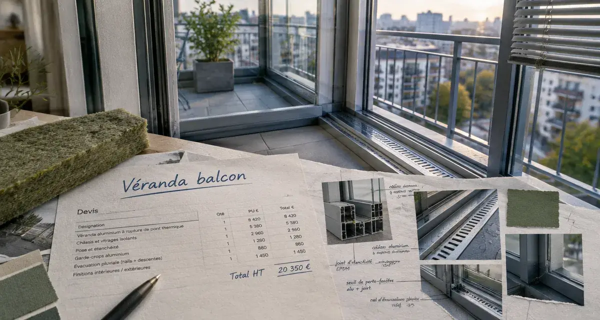 Véranda balcon : structure et étanchéité à vérifier